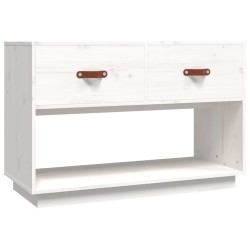 vidaXL TV-Schrank Weiß 90x40x60 cm Massivholz Kiefer