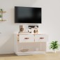 vidaXL TV-Schrank Weiß 90x40x60 cm Massivholz Kiefer vidaXL TV-Schrank Weiß 90x40x60 cm Massivholz Kiefer