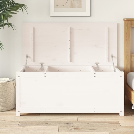 vidaXL Truhe Weiß 110x50x45,5 cm Massivholz Kiefer