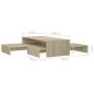vidaXL Satztisch-Set Sonoma-Eiche 100x100x26,5 cm Holzwerkstoff