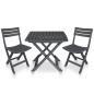vidaXL 3-tlg. Bistro-Set Klappbar Kunststoff Anthrazit vidaXL 3-tlg. Bistro-Set Klappbar Kunststoff Anthrazit