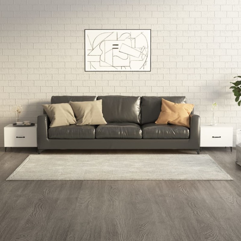 vidaXL Couchtische mit Metallbeinen 2 Stk. Weiß 50x50x40 cm vidaXL Couchtische mit Metallbeinen 2 Stk. Weiß 50x50x40 cm