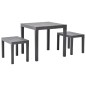 vidaXL Gartentisch mit 2 Bänken Kunststoff Braun vidaXL Gartentisch mit 2 Bänken Kunststoff Braun