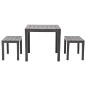 vidaXL Gartentisch mit 2 Bänken Kunststoff Braun vidaXL Gartentisch mit 2 Bänken Kunststoff Braun