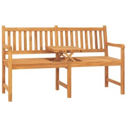 vidaXL 3-Sitzer Gartenbank mit Tisch 150 cm Teak Massivholz 