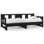 vidaXL Tagesbett Ausziehbar Schwarz Massivholz Kiefer 2x(90x190) cm