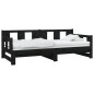 vidaXL Tagesbett Ausziehbar Schwarz Massivholz Kiefer 2x(90x190) cm