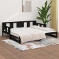 vidaXL Tagesbett Ausziehbar Schwarz Massivholz Kiefer 2x(90x190) cm