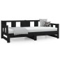 vidaXL Tagesbett Ausziehbar Schwarz Massivholz Kiefer 2x(90x190) cm