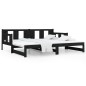 vidaXL Tagesbett Ausziehbar Schwarz Massivholz Kiefer 2x(90x190) cm