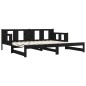 vidaXL Tagesbett Ausziehbar Schwarz Massivholz Kiefer 2x(90x190) cm