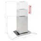 vidaXL Insel-Dunstabzugshaube 90 cm Edelstahl 756 m³/h LED vidaXL Insel-Dunstabzugshaube 90 cm Edelstahl 756 m³/h LED