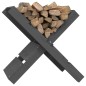 vidaXL Kaminholzhalter Grau 47x39,5x48 cm Massivholz Kiefer vidaXL Kaminholzhalter Grau 47x39,5x48 cm Massivholz Kiefer