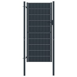 vidaXL Zauntor PVC und Stahl 100x124 cm Anthrazit