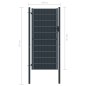 vidaXL Zauntor PVC und Stahl 100x124 cm Anthrazit vidaXL Zauntor PVC und Stahl 100x124 cm Anthrazit