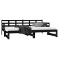 vidaXL Tagesbett Ausziehbar Schwarz Massivholz Kiefer 2x(80x200) cm vidaXL Tagesbett Ausziehbar Schwarz Massivholz Kiefer 2x(80x200) cm