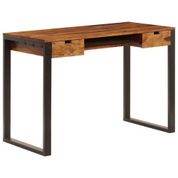 vidaXL Schreibtisch 110 x 55 x 78 cm Massivholz und Stahl