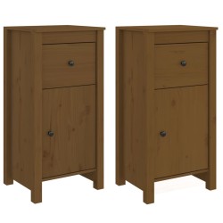 vidaXL Sideboards 2 Stk. Honigbraun 40x35x80 cm Massivholz Kiefer