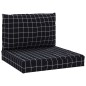 Palettenkissen 2 Stk. Schwarz Karomuster Oxford-Gewebe Palettenkissen 2 Stk. Schwarz Karomuster Oxford-Gewebe