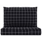Palettenkissen 2 Stk. Schwarz Karomuster Oxford-Gewebe Palettenkissen 2 Stk. Schwarz Karomuster Oxford-Gewebe