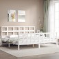 vidaXL Massivholzbett mit Kopfteil Weiß 200x200 cm vidaXL Massivholzbett mit Kopfteil Weiß 200x200 cm
