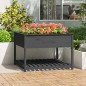 vidaXL Pflanzkübel mit Ablage Grau 111,5x111,5x81 cm Massivholz Kiefer vidaXL Pflanzkübel mit Ablage Grau 111,5x111,5x81 cm Massivholz Kiefer