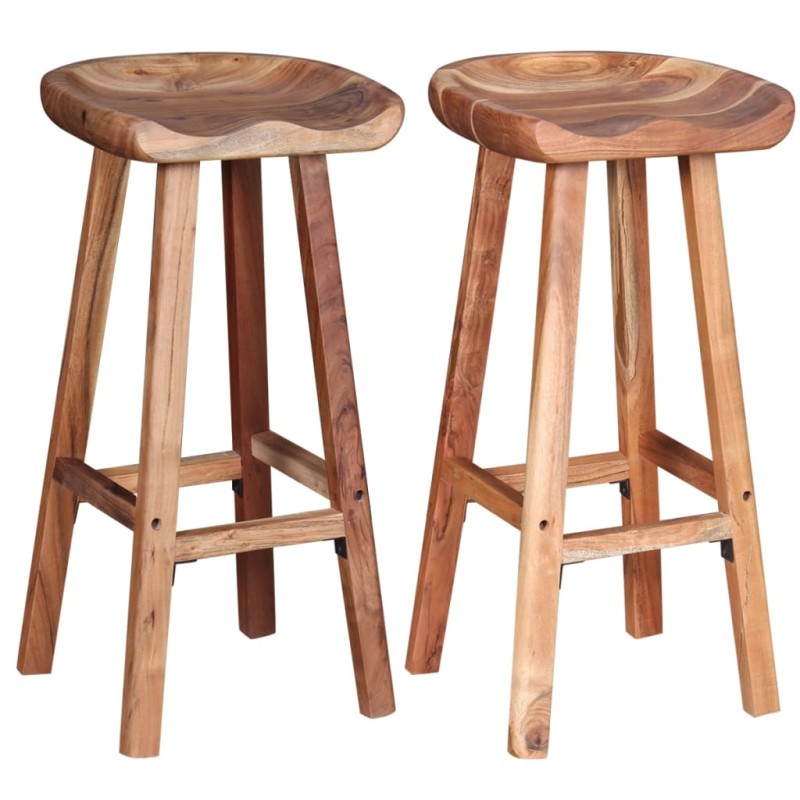 vidaXL Barhocker 2 Stk. Massivholz Akazie vidaXL Barhocker 2 Stk. Massivholz Akazie