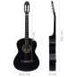 vidaXL Klassikgitarre für Anfänger Schwarz 4/4 39" Lindenholz vidaXL Klassikgitarre für Anfänger Schwarz 4/4 39" Lindenholz