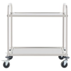 vidaXL 2-Stufiger Servierwagen 95 x 45 x 83,5 cm Edelstahl