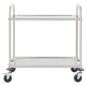 vidaXL 2-Stufiger Servierwagen 95 x 45 x 83,5 cm Edelstahl vidaXL 2-Stufiger Servierwagen 95 x 45 x 83,5 cm Edelstahl