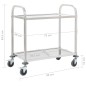 vidaXL 2-Stufiger Servierwagen 95 x 45 x 83,5 cm Edelstahl vidaXL 2-Stufiger Servierwagen 95 x 45 x 83,5 cm Edelstahl
