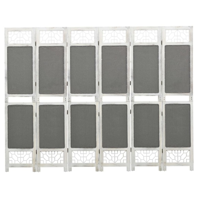 vidaXL 6-tlg. Raumteiler Grau 210x165 cm Stoff vidaXL 6-tlg. Raumteiler Grau 210x165 cm Stoff