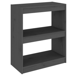 vidaXL Bücherregal/Raumteiler Grau 60x30x71,5 cm Massivholz Kiefer