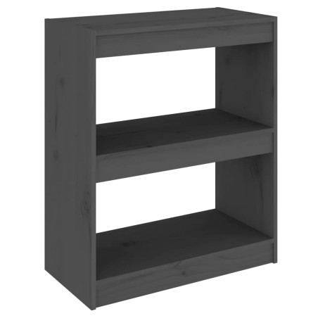 vidaXL Bücherregal/Raumteiler Grau 60x30x71,5 cm Massivholz Kiefer