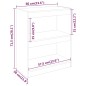 vidaXL Bücherregal/Raumteiler Grau 60x30x71,5 cm Massivholz Kiefer vidaXL Bücherregal/Raumteiler Grau 60x30x71,5 cm Massivholz Kiefer