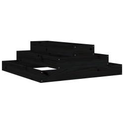 vidaXL Pflanzkübel Schwarz 80x80x27 cm Massivholz Kiefer