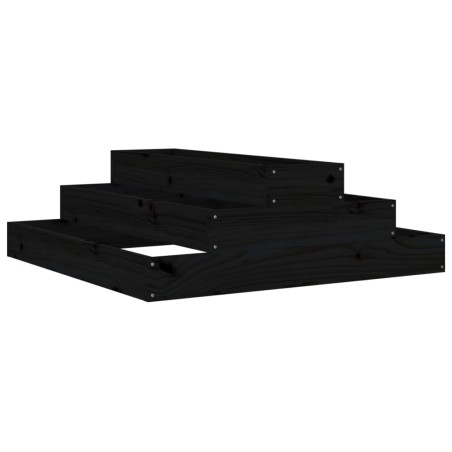 vidaXL Pflanzkübel Schwarz 80x80x27 cm Massivholz Kiefer