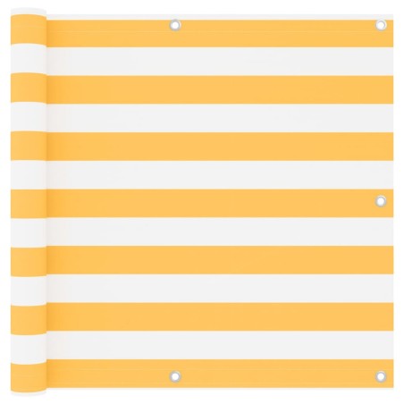 vidaXL Balkon-Sichtschutz Weiß und Gelb 90x300 cm Oxford-Gewebe