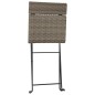 vidaXL 3-tlg. Bistro-Set Klappbar Grau Poly Rattan vidaXL 3-tlg. Bistro-Set Klappbar Grau Poly Rattan
