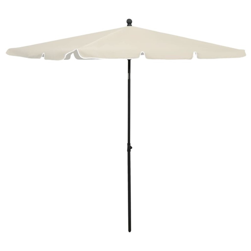 vidaXL Sonnenschirm mit Mast 210x140 cm Sandfarben vidaXL Sonnenschirm mit Mast 210x140 cm Sandfarben