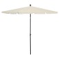 vidaXL Sonnenschirm mit Mast 210x140 cm Sandfarben vidaXL Sonnenschirm mit Mast 210x140 cm Sandfarben