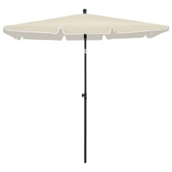 vidaXL Sonnenschirm mit Mast 210x140 cm Sandfarben  