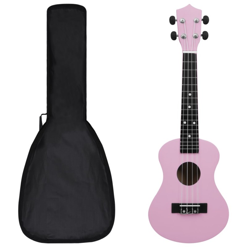 vidaXL Sopran-Ukulele-Set mit Tasche für Kinder Rosa 23" vidaXL Sopran-Ukulele-Set mit Tasche für Kinder Rosa 23"
