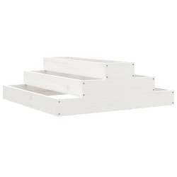 vidaXL Pflanzkübel Weiß 80x80x27 cm Massivholz Kiefer