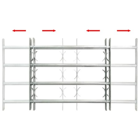 vidaXL Fenstergitter Verstellbar mit 4 Querstäben 1000-1500 mm 