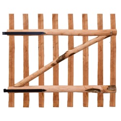 vidaXL Zauntor Einflügelig Haselnussholz Imprägniert 100×90 cm
