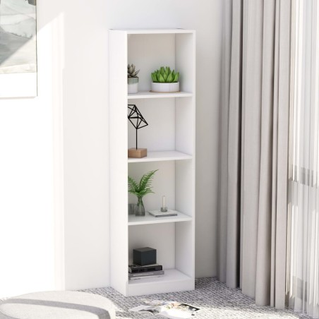 vidaXL Bücherregal 4 Fächer Weiß 40x24x142 cm Holzwerkstoff