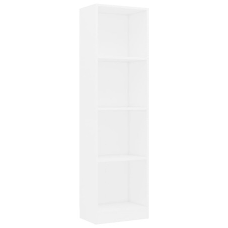 vidaXL Bücherregal 4 Fächer Weiß 40x24x142 cm Holzwerkstoff