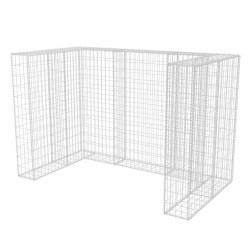 vidaXL Gabionen-Mülltonnenverkleidung für 2 Tonnen Stahl 180x100x120cm