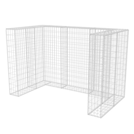 vidaXL Gabionen-Mülltonnenverkleidung für 2 Tonnen Stahl 180x100x120cm